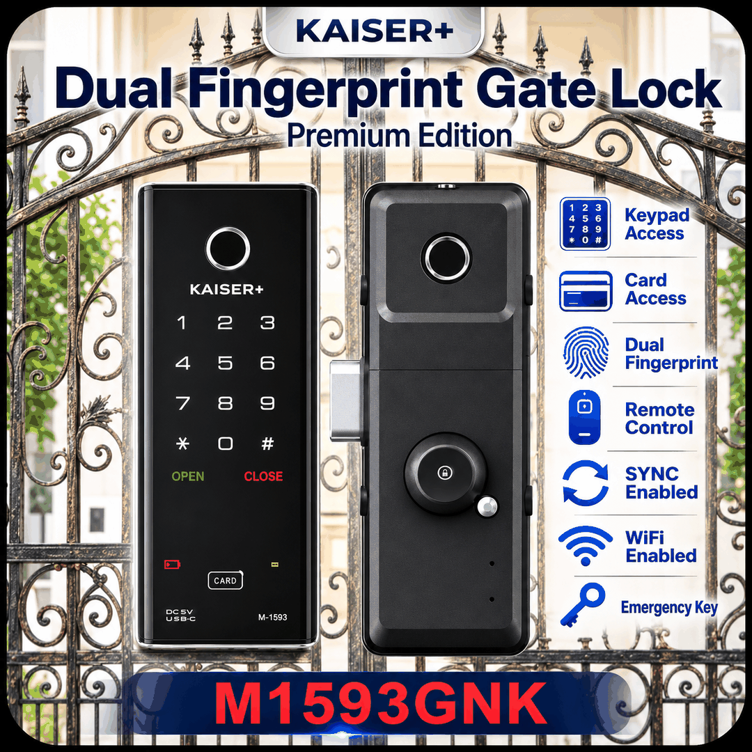[Dual Safe] HDB Gate Lock KAISER+Dual Safe Two-Way Metal Gate Digital Door Lock and Rim Locks