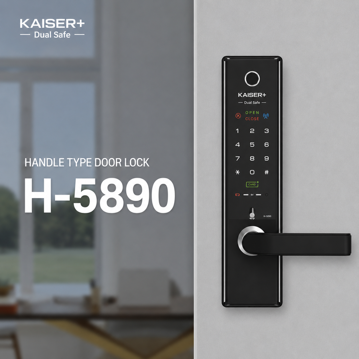 [Handle Lock][KAISER+]H5890 Smart Digital Door Lock | 4-Way / 5-Way Dual Safe | BLE | Optional Remote Wi-Fi | Made in Korea (Compatible with Samsung Systems)