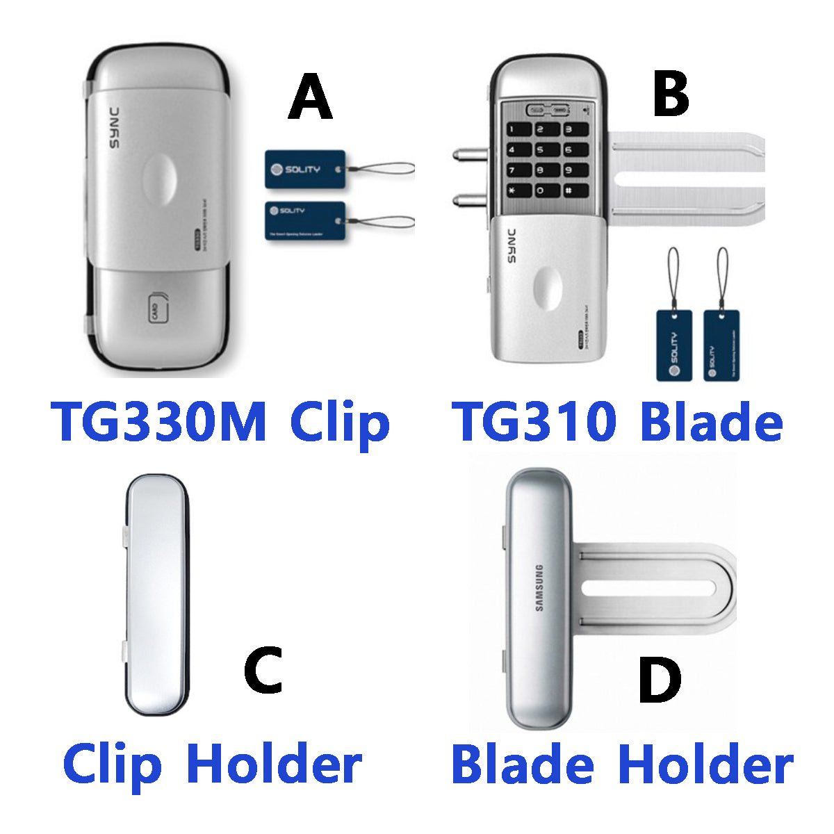 [Glass Lock] Solity TG310 Blade Smart Glass Door Lock ✔ For Frameless Glass Doors