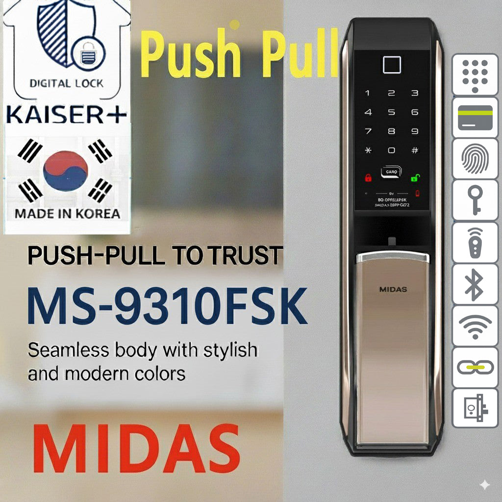 [HDB Gate Lock Bundle] MS5000FDG + MS9310FSK (SYNCRO Set) Dual Smart Lock for HDB Gates | PIN · RF Card · Fingerprint | Free Remote | Optional Wi-Fi | Made in Korea