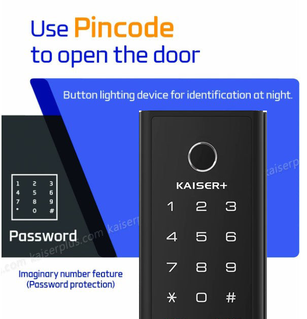 [Dual Safe] [KAISER+] Dual Safe Two-Way Metal Gate Digital Door Lock | HDB Grill Gate | Fingerprint | Remote |Optional Remote WiFi Box | Elderly Care | Child Safety | Security Facility