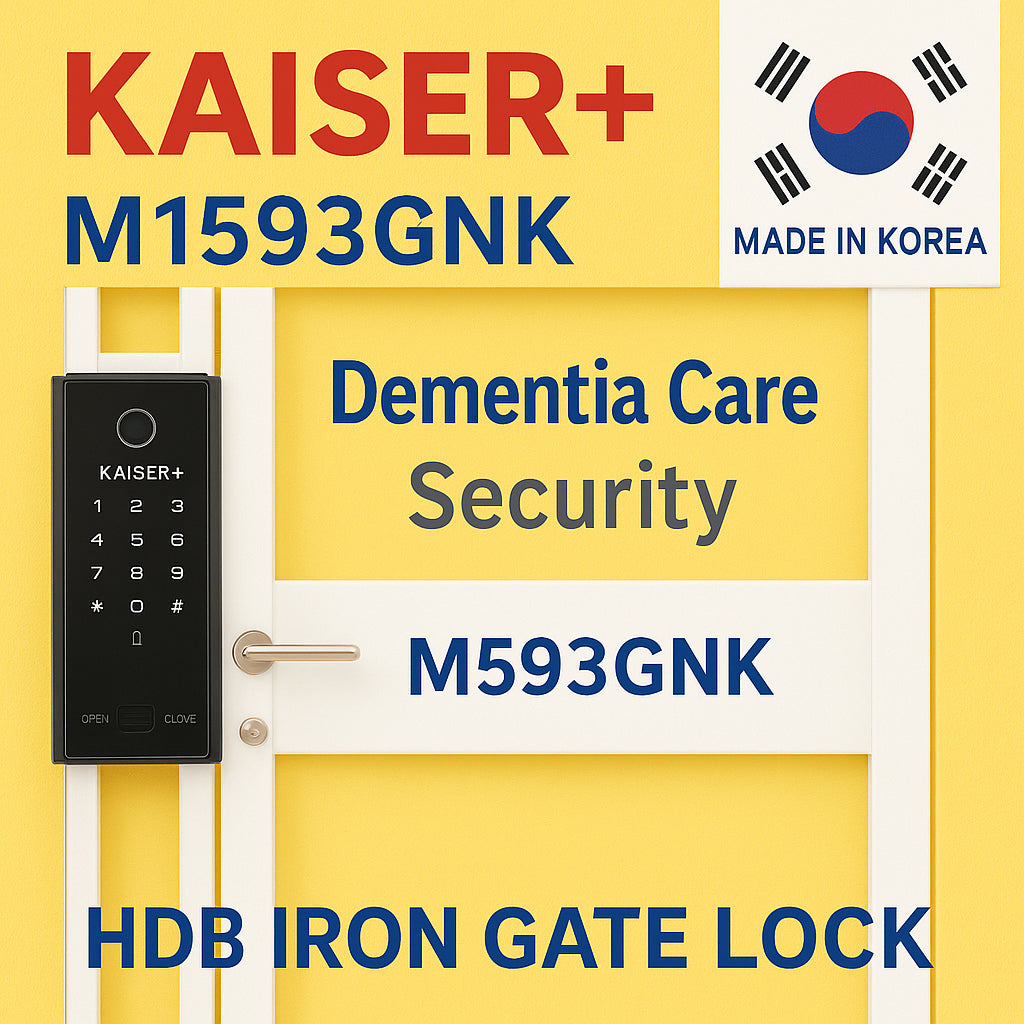 [HDB Gate] HDB Gate Lock M1593GNK  Digital Smart Lock with PIN, RFID Card, Fingerprint | Optional Remote IoT (WiFi) | Dementia, Nursing Home, Prison Use | Made in Korea