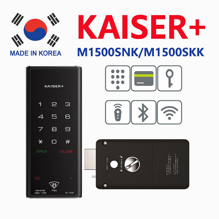 [Horizontal Rim Lock] M1500SNK  Digital Smart Rim Lock with PIN, RFID Card, Fingerprint | Remote Control & IoT (BLE + WiFi) | Main Door Swing Door| Made in Korea