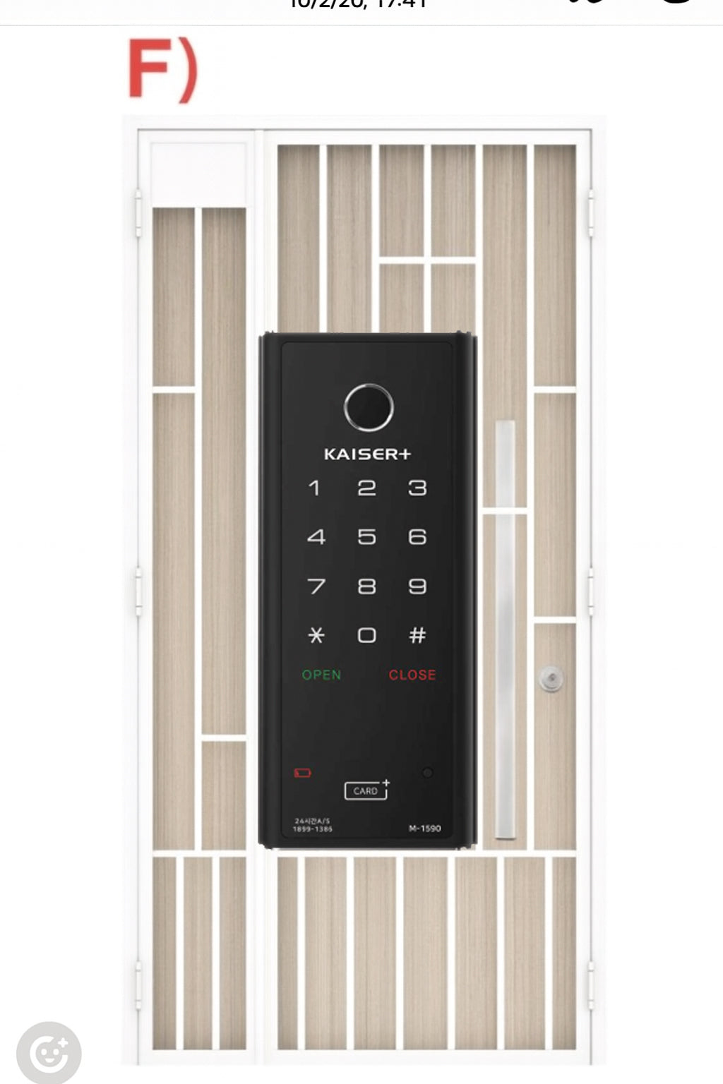 [Dual Safe] KAISER+ M1593GNK Dual Safe Two-Way Metal Gate Digital Door Lock | HDB Grill Gate | Fingerprint | Remote | WiFi | Elderly Care | Child Safety | Security Facility