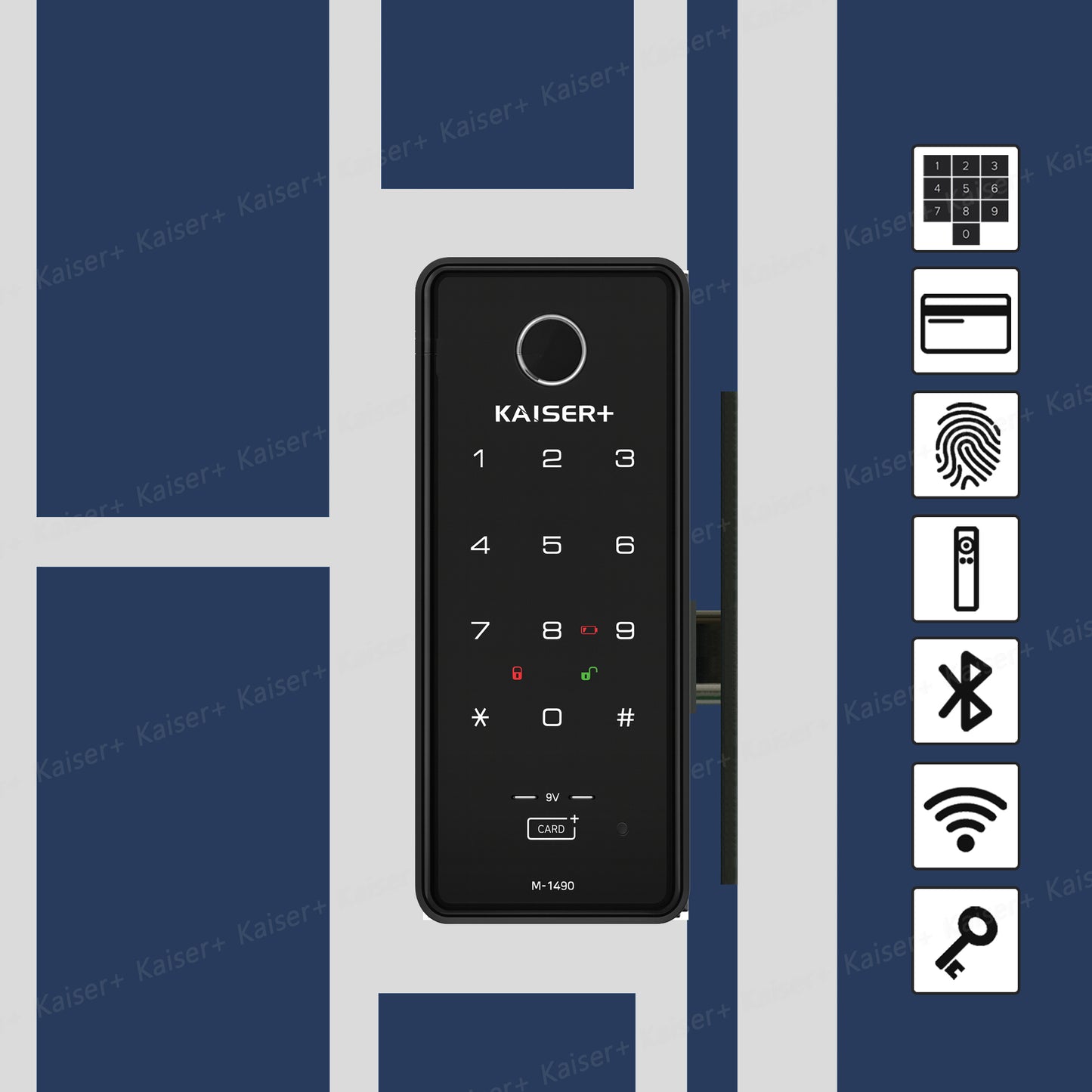 [Dual Safe] [KAISER+] M1491GNK Two-Way Metal Gate Digital Door Lock | HDB Grill Gate | Fingerprint | Remote |Optional Remote WiFi Box | Elderly Care | Child Safety | Security Facility (Copy)