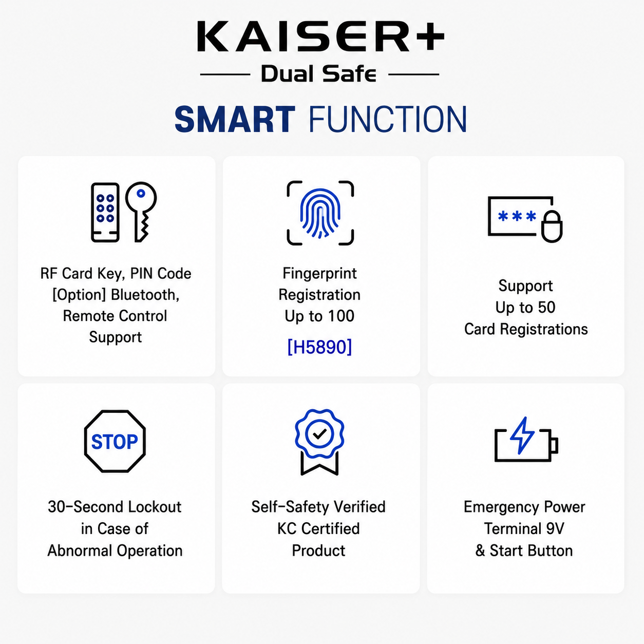 [Handle Lock][KAISER+]H5800 Smart Digital Door Lock | 3-Way / 4-Way Dual Safe | BLE | Optional Remote Wi-Fi | Made in Korea (Compatible with Samsung Systems)