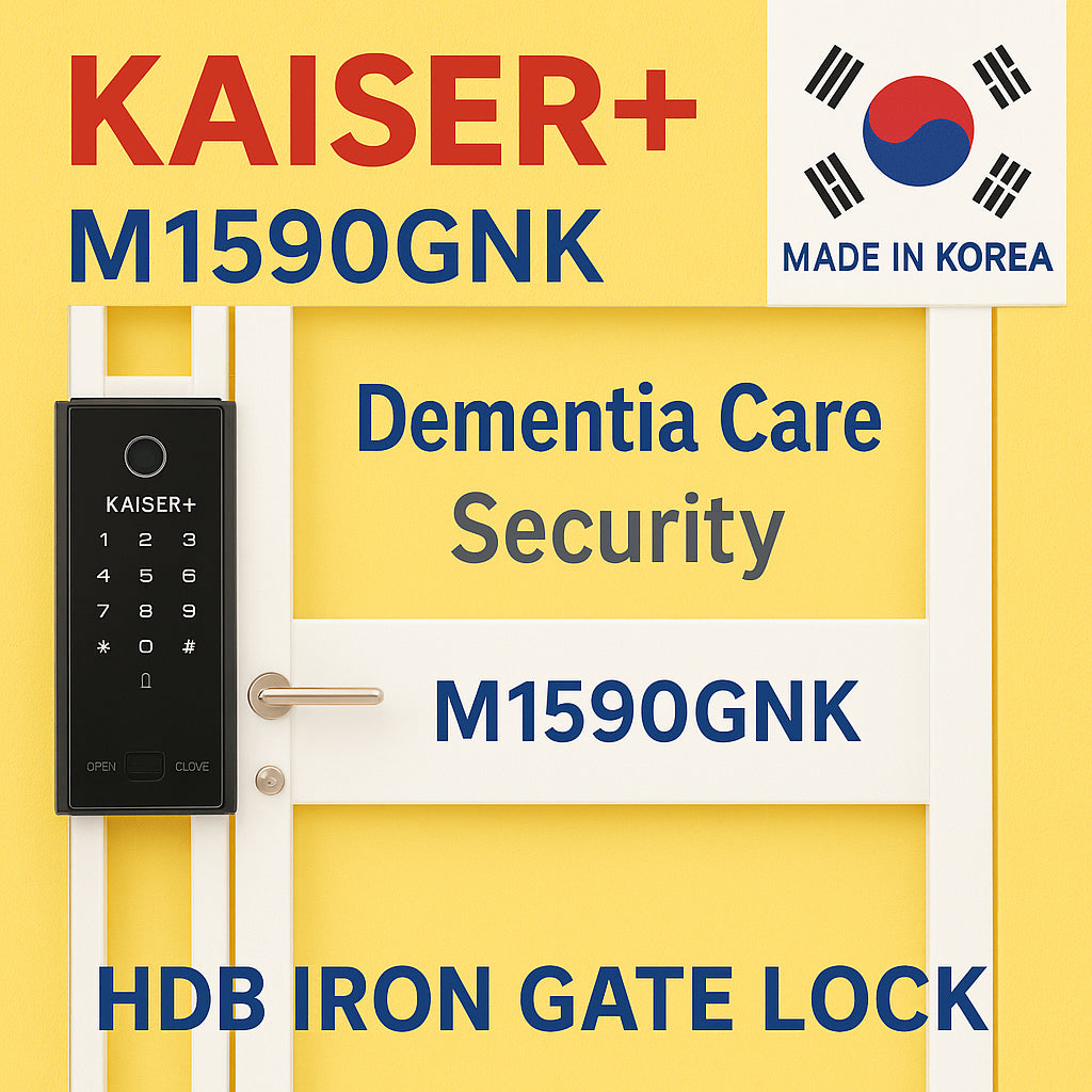 [HDB Gate] HDB Gate Lock M1590GNK  Digital Smart Lock with PIN, RFID Card, Fingerprint | Optional Remote IoT (WiFi) | Dementia, Nursing Home, Prison Use | Made in Korea