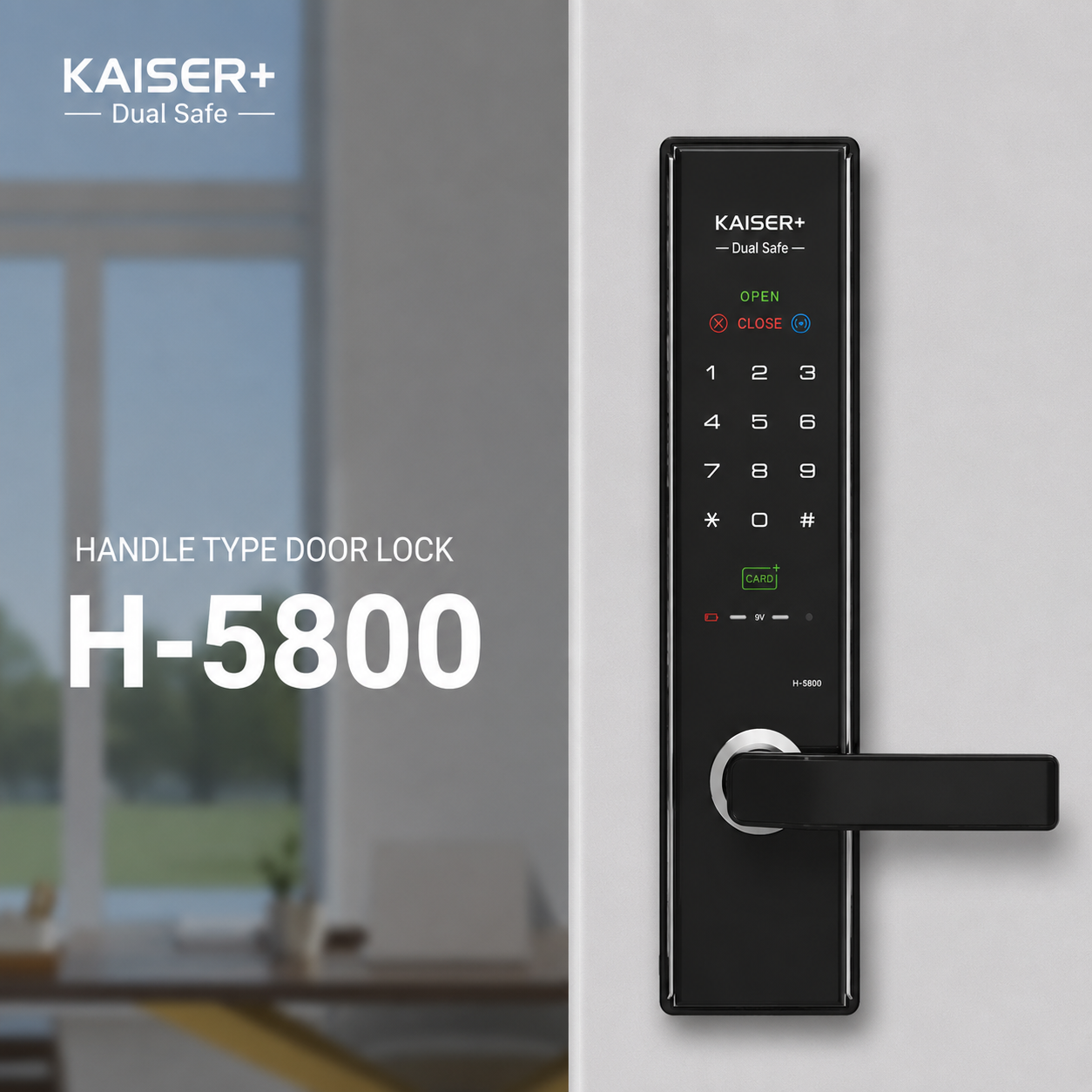 [Handle Lock][KAISER+]H5800 Smart Digital Door Lock | 3-Way / 4-Way Dual Safe | BLE | Optional Remote Wi-Fi | Made in Korea (Compatible with Samsung Systems)