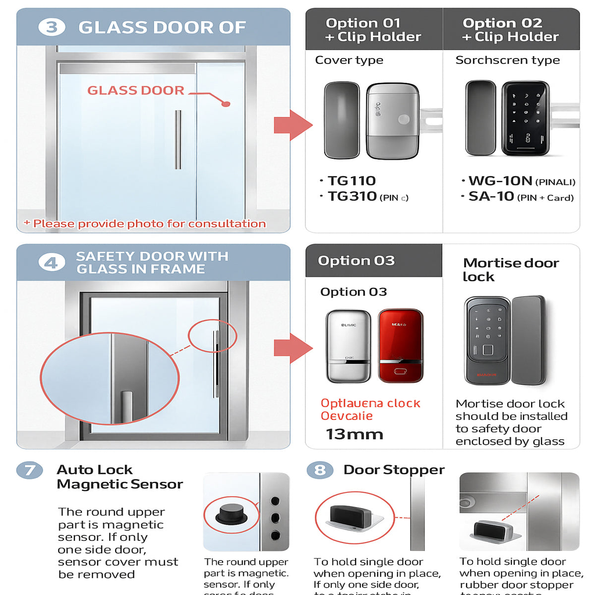 [Glass Lock] Solity TG330 Clip Smart Glass Door Lock For Frameless Glass Door