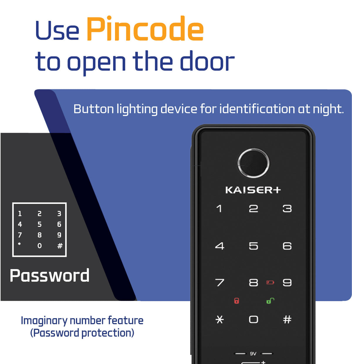 [Dual Safe] [KAISER+] M1491GNK Two-Way Metal Gate Digital Door Lock | HDB Grill Gate | Fingerprint | Remote |Optional Remote WiFi Box | Elderly Care | Child Safety | Security Facility (Copy)