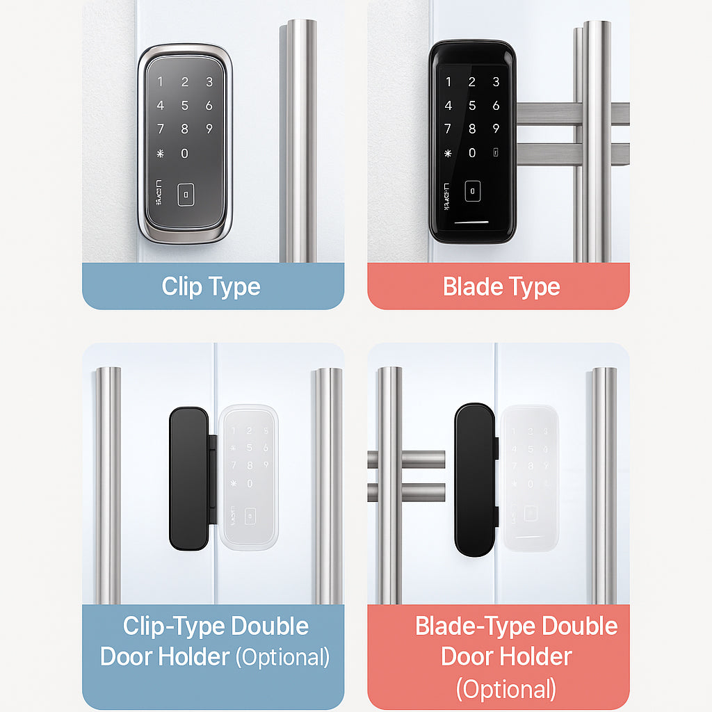 [Glass Lock] Solity TG330 Clip Smart Glass Door Lock For Frameless Glass Door