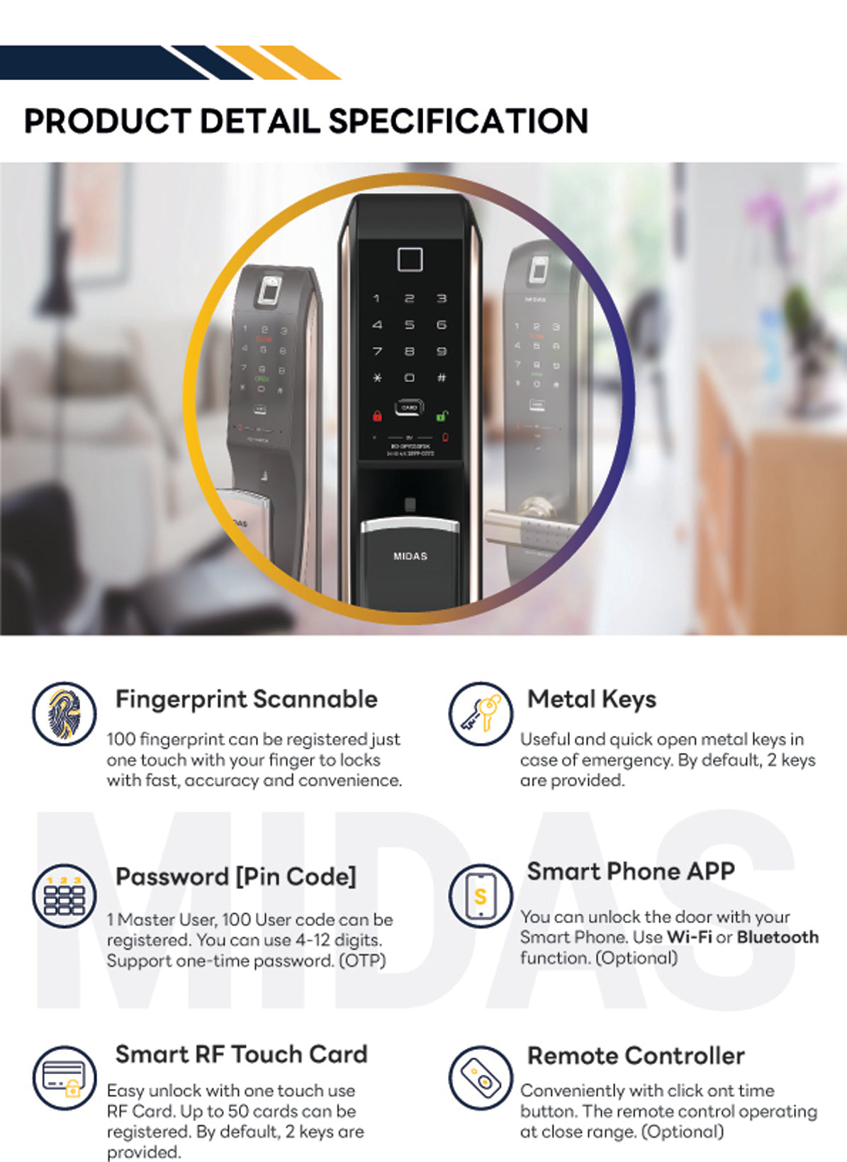 [HDB Gate Lock Bundle] MS5000FDG + MS9310FSK (SYNCRO Set) Dual Smart Lock for HDB Gates | PIN · RF Card · Fingerprint | Free Remote | Optional Wi-Fi | Made in Korea