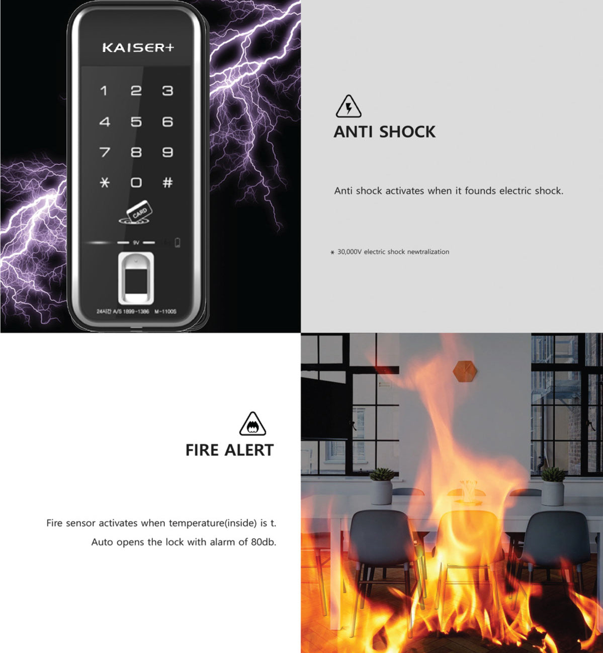 [HDB Gate Lock] M1192GNK  Digital Smart Lock with PIN, RFID Card, Fingerprint |Optional Remote IoT (WiFi) | Dementia, Nursing Home, Prison Use | Made in Korea