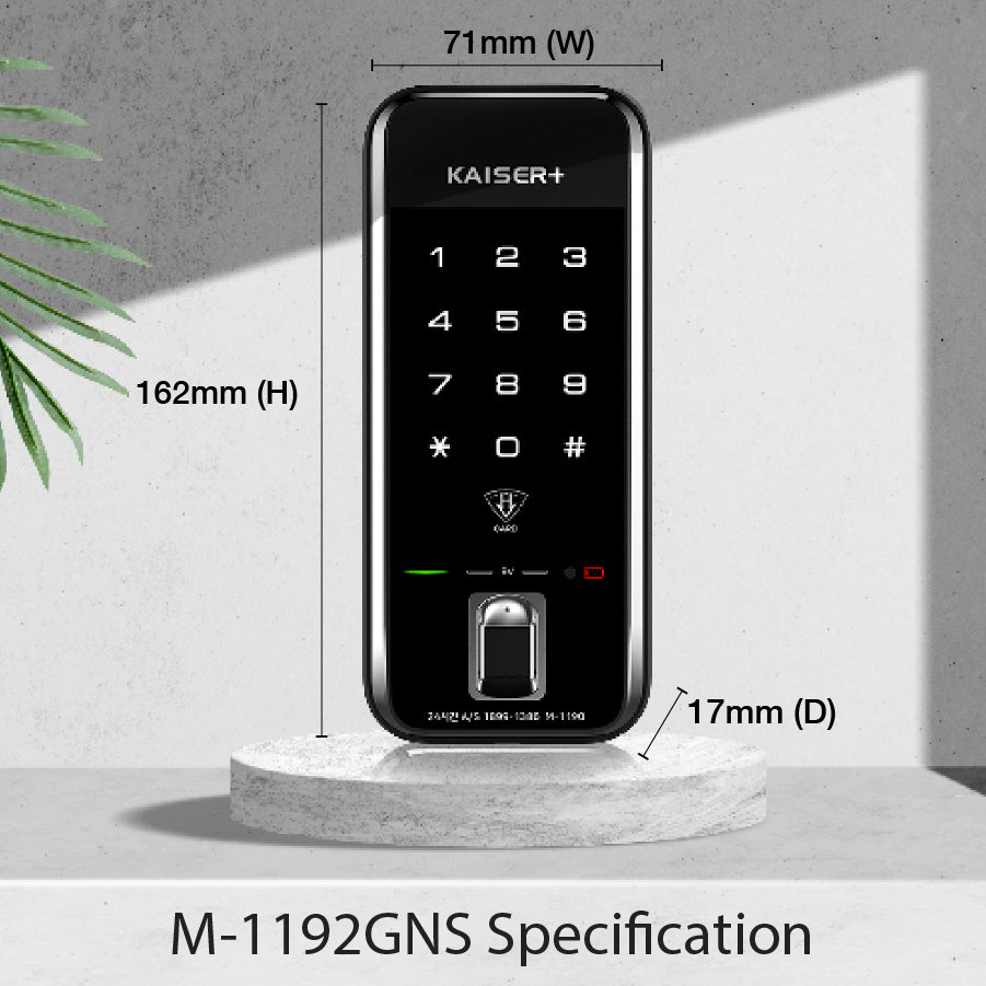 [HDB Gate Lock] M1192GNK  Digital Smart Lock with PIN, RFID Card, Fingerprint |Optional Remote IoT (WiFi) | Dementia, Nursing Home, Prison Use | Made in Korea