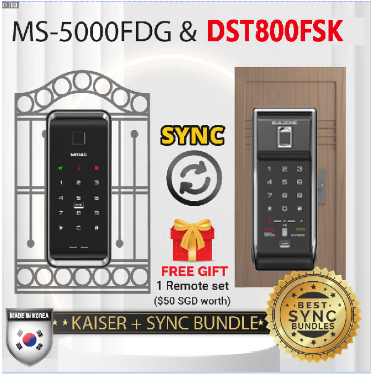[HDB Gate Lock] MS5000FDG  Digital Smart Lock with PIN, RFID Card, Fingerprint | Optional Remote IoT (WiFi) | Dementia, Nursing Home, Prison Use | Made in Korea