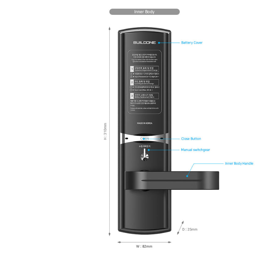 [Handle Lock] 3way doorlock <BO-DL5300SK>