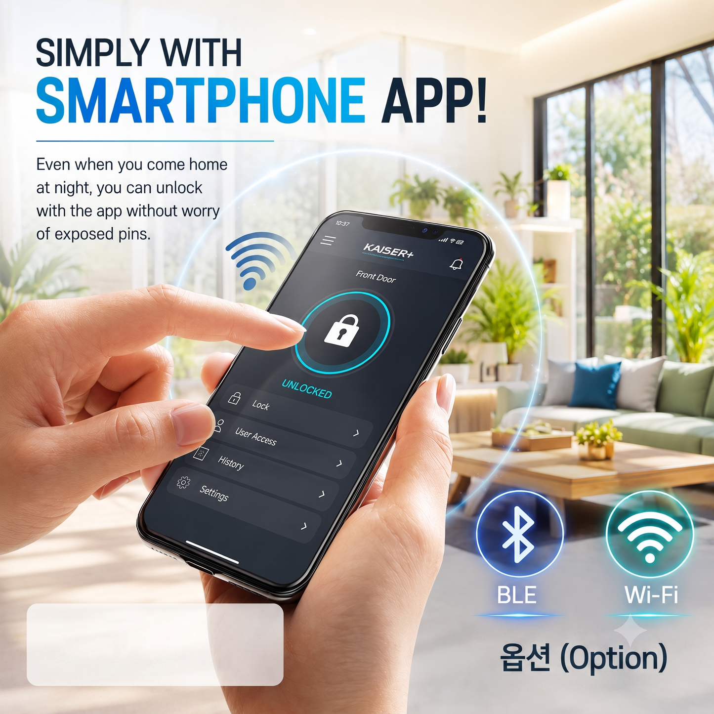 [Vertical Sliding Lock] M1590TKK 4Way Digital Smart Rim Lock with PIN, RFID Card, Fingerprint Metal Key |Optional Metal Key Remote Control & IoT (BLE + WiFi) | Main Door Swing Door| Made in Korea
