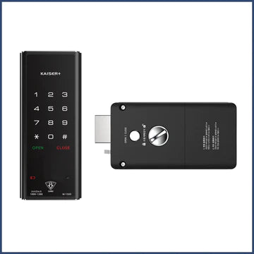 [Horizontal Rim Lock] M1500SNK  Digital Smart Rim Lock with PIN, RFID Card |Optional Metal Key Remote Control & IoT (BLE + WiFi) | Main Door Swing Door| Made in Korea