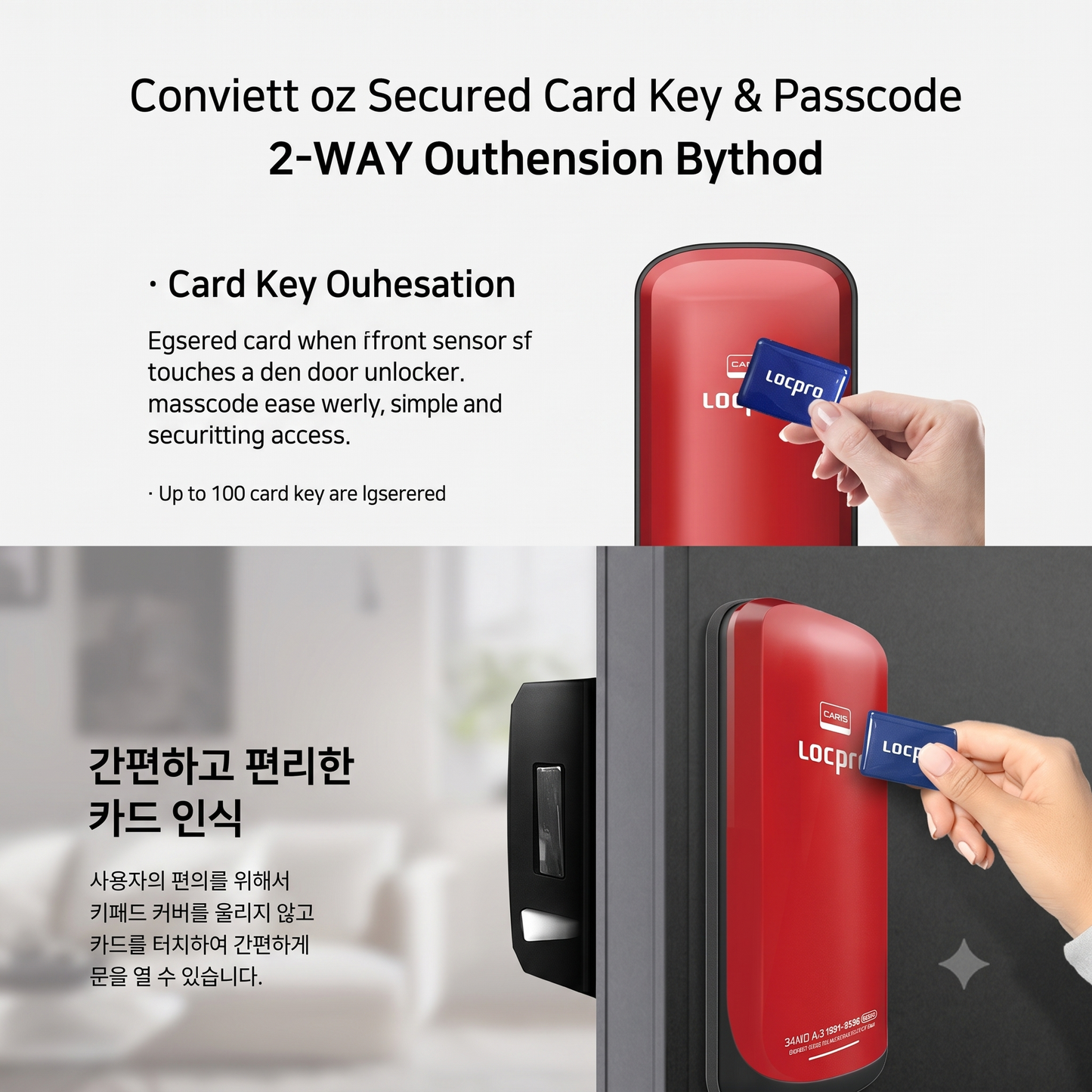 [Horizontal Rim Lock] H60S  Digital Smart Rim Lock with PIN, Rf Card- Main Door Swing Door| Made in Korea