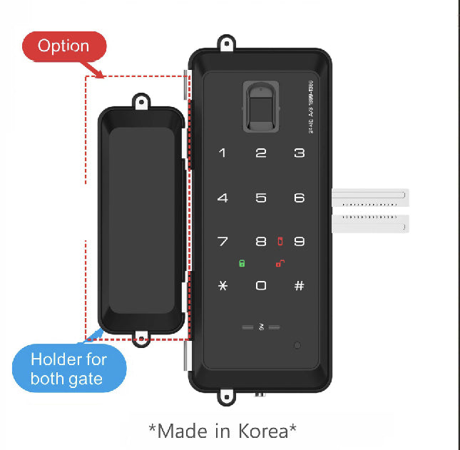 [Glass Lock] KAISER HG1390 Smart Glass Door Lock For Frameless Glass Door