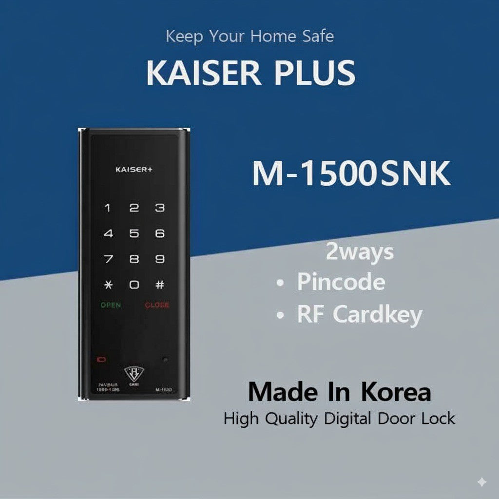 [Horizontal Rim Lock] M1500SNK  Digital Smart Rim Lock with PIN, RFID Card, Fingerprint | Remote Control & IoT (BLE + WiFi) | Main Door Swing Door| Made in Korea