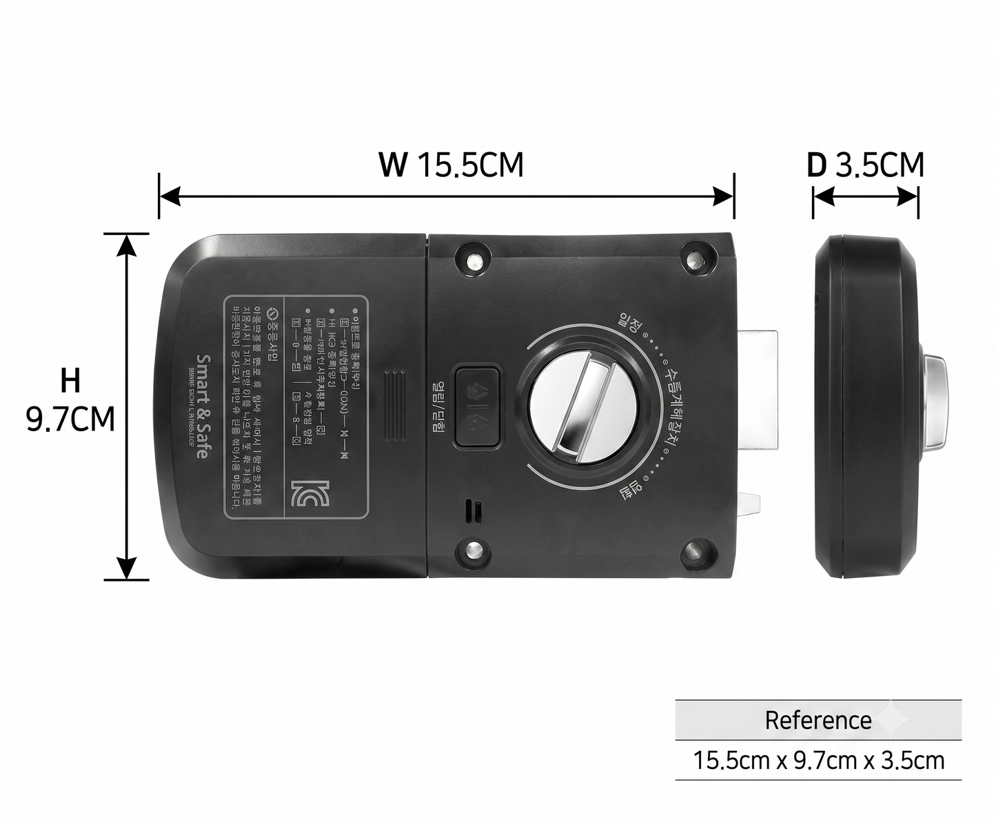 [Horizontal Rim Lock] H60S  Digital Smart Rim Lock with PIN, Rf Card- Main Door Swing Door| Made in Korea