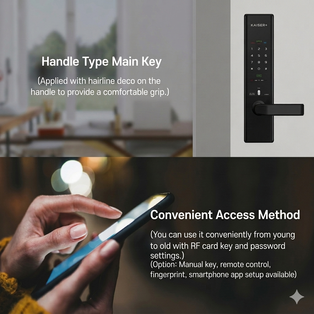 [Handle Lock] 3way doorlock H5800 HiOne Plus, KAISER PLUS