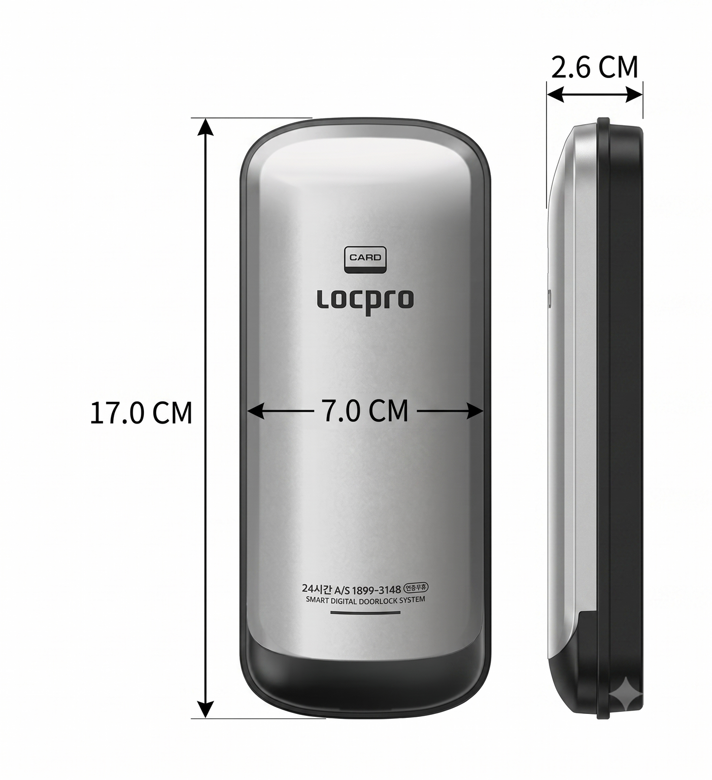 [Horizontal Rim Lock] H60S  Digital Smart Rim Lock with PIN, Rf Card- Main Door Swing Door| Made in Korea